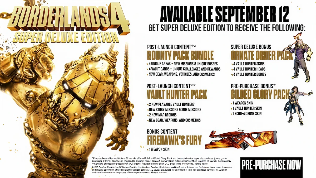 Borderlands 4 – Gilded Glory Pack Pre-Order Bonus