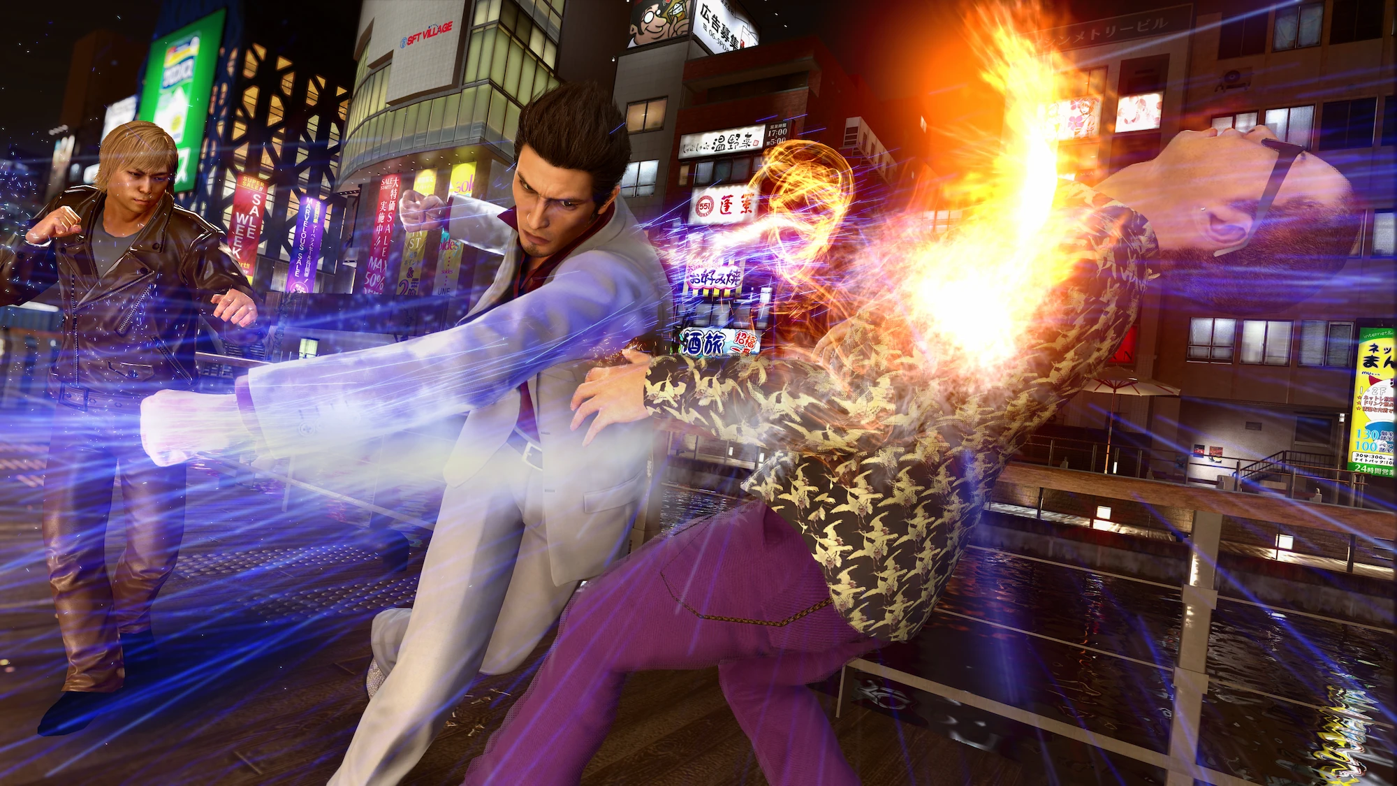 Yakuza Kiwami 2 combat with Heat Actions and environmental takedowns