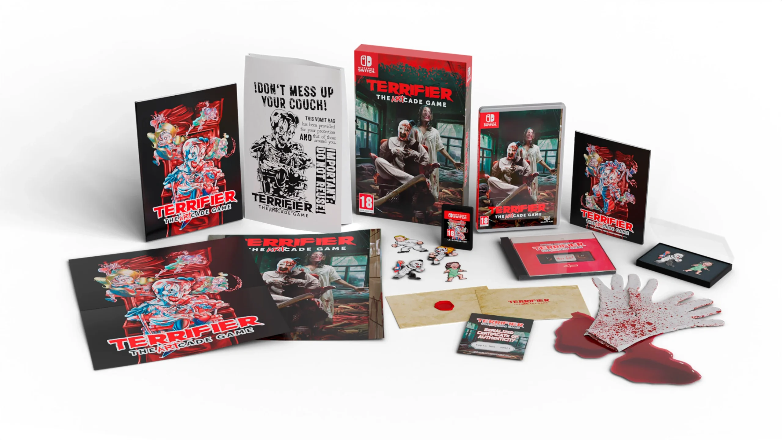 Terrifier The ArtCade Game Collector’s Edition contents