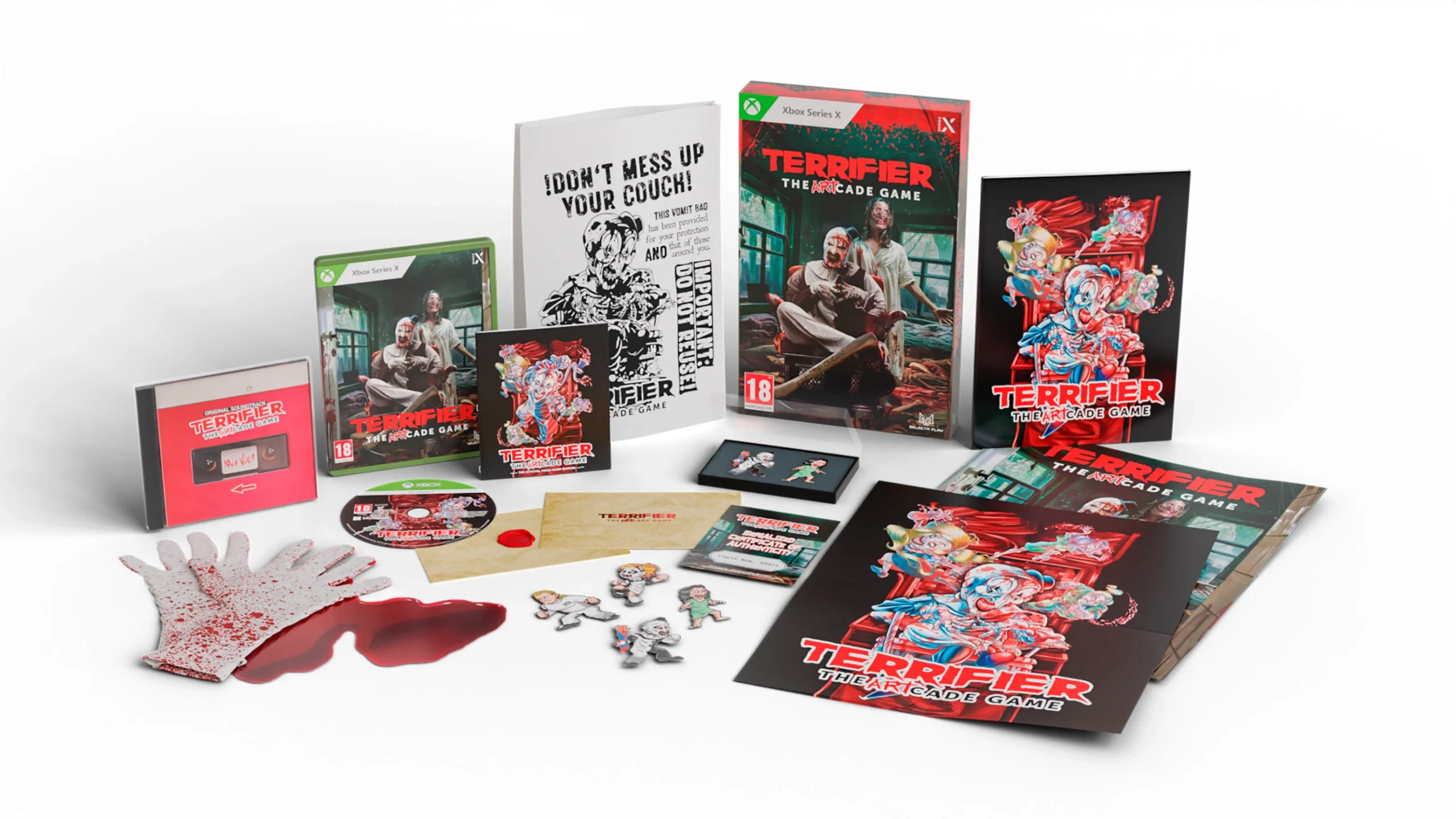 Terrifier Collector’s Edition full content including pins, art book, soundtrack and extras